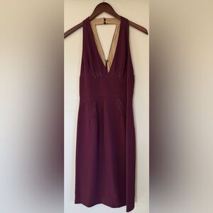 Zac Posen Deep V-Neck Purple Dress